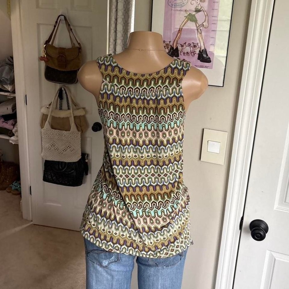 y2k 2000s boho crochet trim patterned tank top - Picture 4 of 7